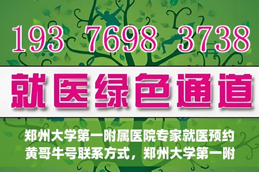 郑州大学第一附属医院专家就医预约黄哥牛号联系方式，郑州大学第一附属医院专家就医预约，黄哥牛号联系方式全解析