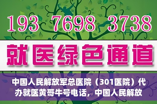 中国人民解放军总医院（301医院）代办就医黄哥牛号电话，中国人民解放军总医院（301医院）黄哥就医助手热线解析