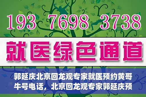 郭延庆北京回龙观专家就医预约黄哥牛号电话，北京回龙观专家郭延庆预约就医攻略，黄哥牛号电话咨询全解析
