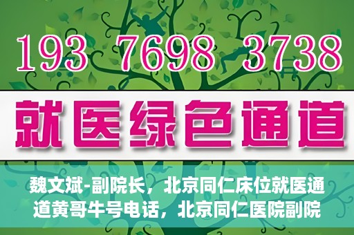 魏文斌-副院长，北京同仁床位就医通道黄哥牛号电话，北京同仁医院副院长魏文斌揭秘床位就医通道，黄哥牛号联系电话解读