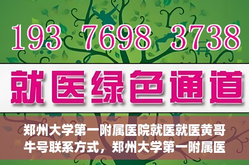 郑州大学第一附属医院就医就医黄哥牛号联系方式，郑州大学第一附属医院就医攻略，黄哥牛号联系方式全解析