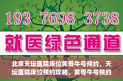 北京天坛医院床位黄哥牛号预约，天坛医院床位预约攻略，黄哥牛号预约秘籍揭秘