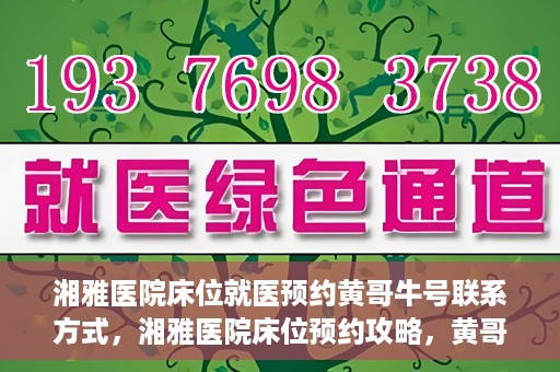 湘雅医院床位就医预约黄哥牛号联系方式，湘雅医院床位预约攻略，黄哥牛号联系方式大揭秘