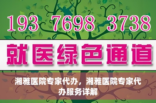 湘雅医院专家代办，湘雅医院专家代办服务详解