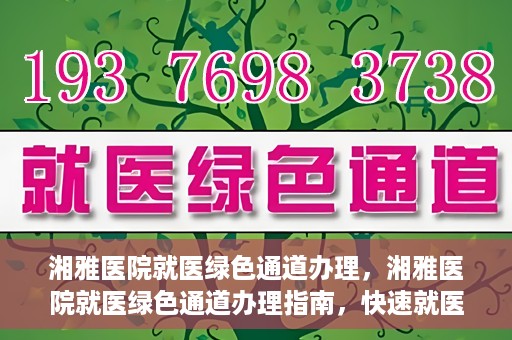 湘雅医院就医绿色通道办理，湘雅医院就医绿色通道办理指南，快速就医，无忧体验