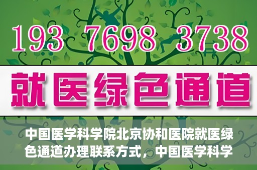 中国医学科学院北京协和医院就医绿色通道办理联系方式，中国医学科学院北京协和医院就医绿色通道办理指南及联系方式详解