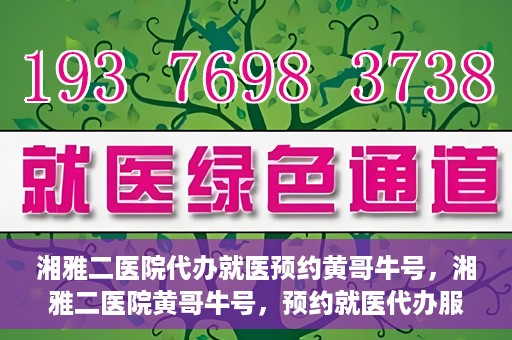 湘雅二医院代办就医预约黄哥牛号，湘雅二医院黄哥牛号，预约就医代办服务详解