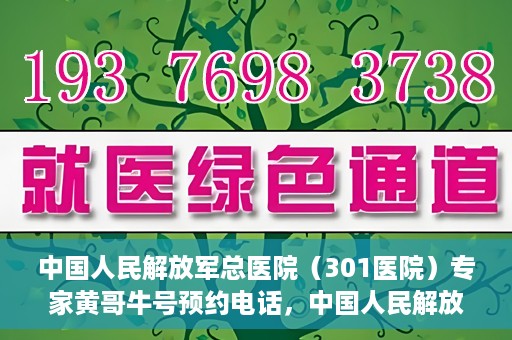 中国人民解放军总医院（301医院）专家黄哥牛号预约电话，中国人民解放军总医院（301医院）黄哥牛专家预约电话详解