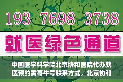 中国医学科学院北京协和医院代办就医预约黄哥牛号联系方式，北京协和医院黄哥牛号预约代办，就医预约联系方式与指南