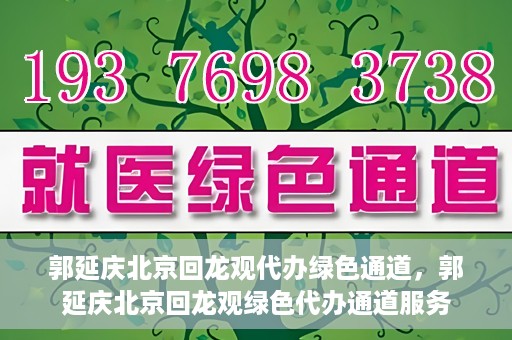 郭延庆北京回龙观代办绿色通道，郭延庆北京回龙观绿色代办通道服务