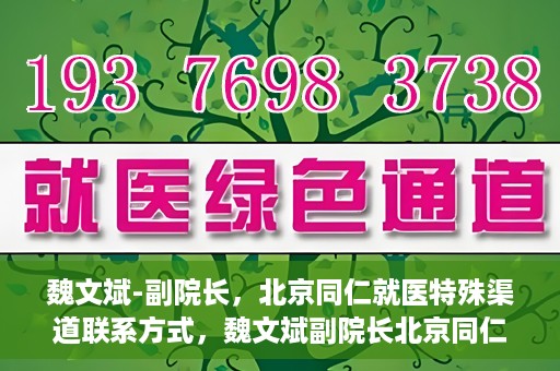 魏文斌-副院长，北京同仁就医特殊渠道联系方式，魏文斌副院长北京同仁医院特殊渠道就医联系方式揭秘