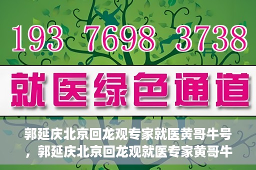 郭延庆北京回龙观专家就医黄哥牛号，郭延庆北京回龙观就医专家黄哥牛号揭秘，专业医术与人文关怀的双重优势
