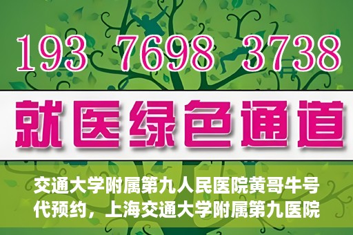 交通大学附属第九人民医院黄哥牛号代预约，上海交通大学附属第九医院黄哥预约挂号服务启动，便捷就医新选择