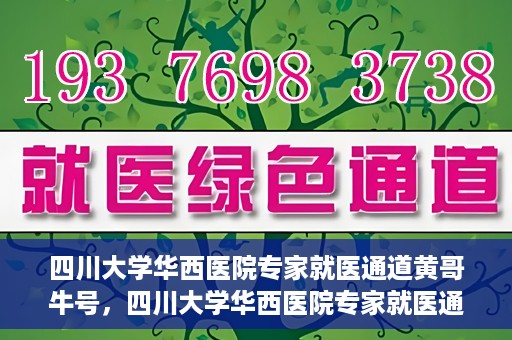 四川大学华西医院专家就医通道黄哥牛号，四川大学华西医院专家就医通道，黄哥牛号引领就医新风尚