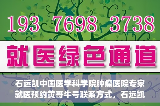 石远凯中国医学科学院肿瘤医院专家就医预约黄哥牛号联系方式，石远凯教授，中国医学科学院肿瘤医院专家预约挂号攻略及联系方式揭秘