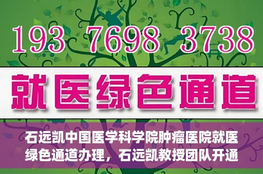 石远凯中国医学科学院肿瘤医院就医绿色通道办理，石远凯教授团队开通中国医学科学院肿瘤医院就医绿色通道办理服务