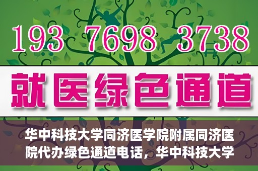 华中科技大学同济医学院附属同济医院代办绿色通道电话，华中科技大学同济医院绿色通道电话代办服务，便捷就医新通道解读