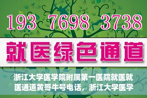 浙江大学医学院附属第一医院就医就医通道黄哥牛号电话，浙江大学医学院附属第一医院就医通道详解，黄哥牛号电话一键预约就医服务