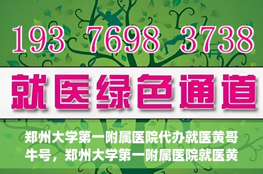 郑州大学第一附属医院代办就医黄哥牛号，郑州大学第一附属医院就医黄哥牛号代办服务解析