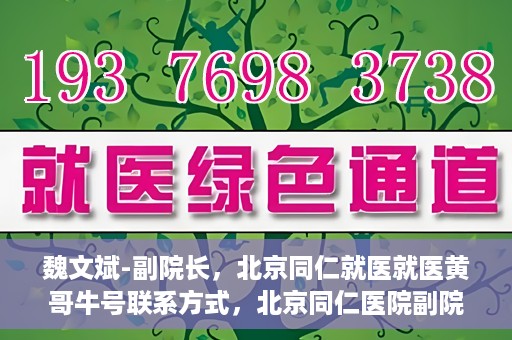 魏文斌-副院长，北京同仁就医就医黄哥牛号联系方式，北京同仁医院副院长魏文斌，就医联系方式与黄哥牛号解析