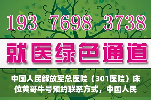 中国人民解放军总医院（301医院）床位黄哥牛号预约联系方式，中国人民解放军总医院床位预约联系方式及流程解析