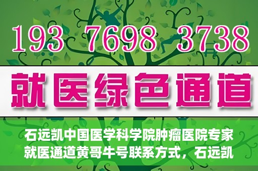 石远凯中国医学科学院肿瘤医院专家就医通道黄哥牛号联系方式，石远凯教授，中国医学科学院肿瘤医院专家就医指南与联系方式揭秘