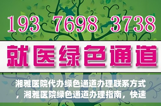 湘雅医院代办绿色通道办理联系方式，湘雅医院绿色通道办理指南，快速代办联系方式揭秘