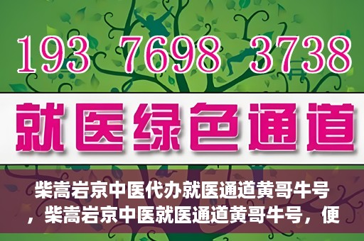 柴嵩岩京中医代办就医通道黄哥牛号，柴嵩岩京中医就医通道黄哥牛号，便捷就医新选择