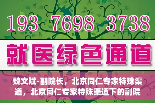 魏文斌-副院长，北京同仁专家特殊渠道，北京同仁专家特殊渠道下的副院长魏文斌专访报道