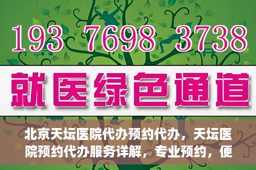北京天坛医院代办预约代办，天坛医院预约代办服务详解，专业预约，便捷就医新选择