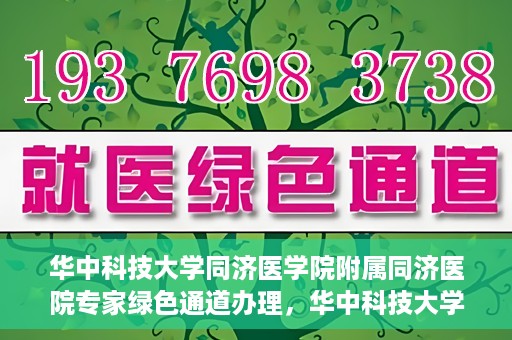 华中科技大学同济医学院附属同济医院专家绿色通道办理，华中科技大学同济医学院附属同济医院专家绿色通道办理详解