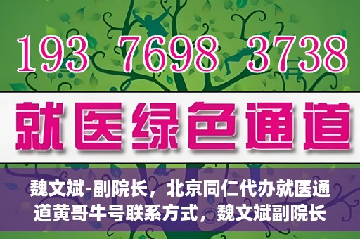 魏文斌-副院长，北京同仁代办就医通道黄哥牛号联系方式，魏文斌副院长与北京同仁就医通道，黄哥牛号联系方式揭秘