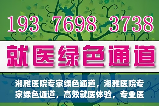 湘雅医院专家绿色通道，湘雅医院专家绿色通道，高效就医体验，专业医疗服务的快速通道