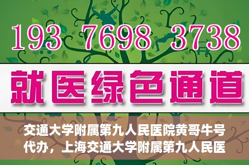 交通大学附属第九人民医院黄哥牛号代办，上海交通大学附属第九人民医院黄哥牛号预约代办服务解析