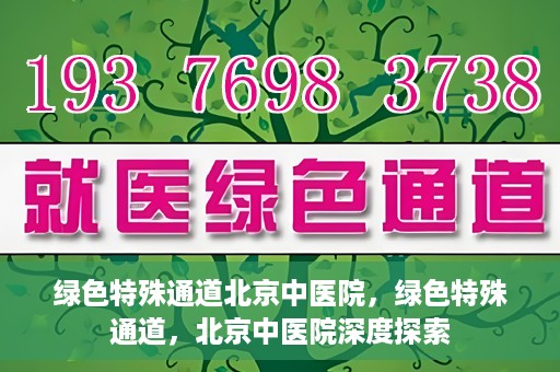 绿色特殊通道北京中医院，绿色特殊通道，北京中医院深度探索