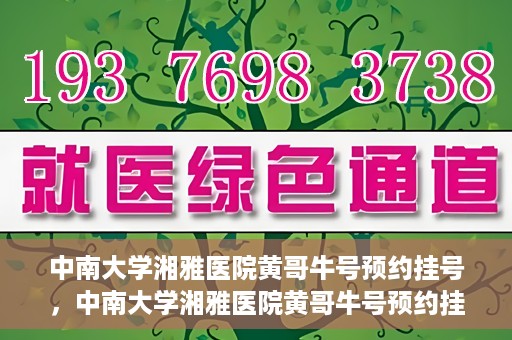 中南大学湘雅医院黄哥牛号预约挂号，中南大学湘雅医院黄哥牛号预约挂号攻略，轻松挂号，无忧就医体验
