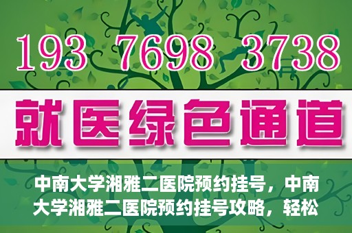 中南大学湘雅二医院预约挂号，中南大学湘雅二医院预约挂号攻略，轻松挂号，便捷就医