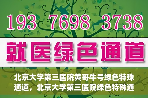 北京大学第三医院黄哥牛号绿色特殊通道，北京大学第三医院绿色特殊通道，黄哥牛号的探索与实践