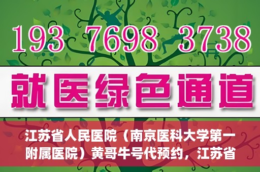 江苏省人民医院（南京医科大学第一附属医院）黄哥牛号代预约，江苏省人民医院（南京医科大学第一附属医院）黄哥牛号预约服务解析
