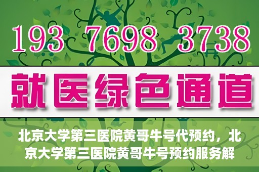 北京大学第三医院黄哥牛号代预约，北京大学第三医院黄哥牛号预约服务解析