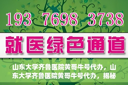 山东大学齐鲁医院黄哥牛号代办，山东大学齐鲁医院黄哥牛号代办，揭秘背后的故事与真相