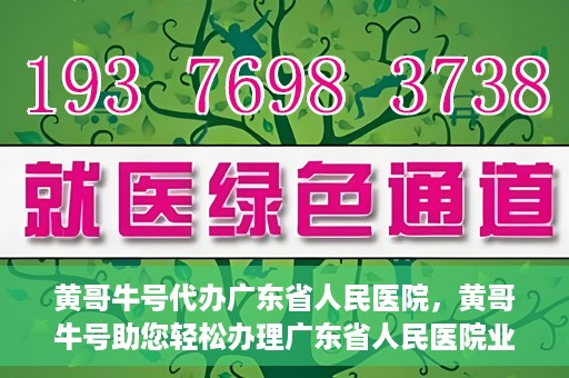 黄哥牛号代办广东省人民医院，黄哥牛号助您轻松办理广东省人民医院业务手续