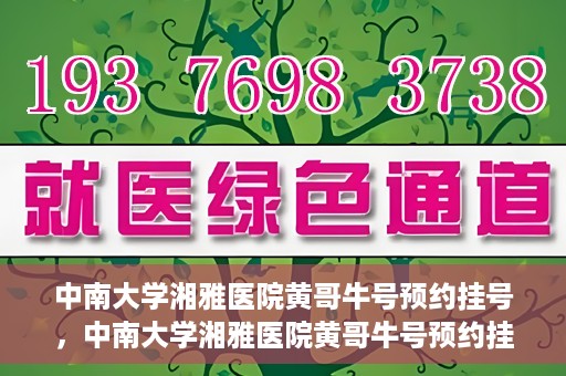 中南大学湘雅医院黄哥牛号预约挂号，中南大学湘雅医院黄哥牛号预约挂号攻略，轻松挂号，无忧就医体验