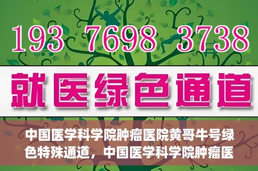 中国医学科学院肿瘤医院黄哥牛号绿色特殊通道，中国医学科学院肿瘤医院黄哥牛号，绿色特殊通道开启健康之门