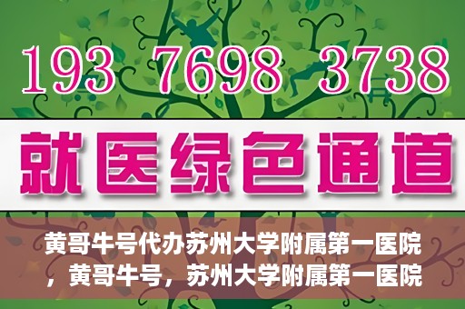 黄哥牛号代办苏州大学附属第一医院，黄哥牛号，苏州大学附属第一医院代办服务详解