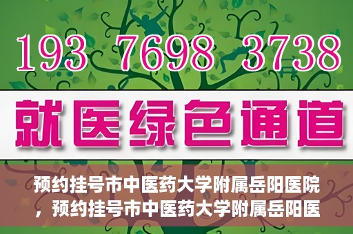 预约挂号市中医药大学附属岳阳医院，预约挂号市中医药大学附属岳阳医院，一站式便捷医疗体验等你来享！