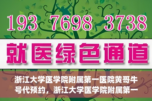 浙江大学医学院附属第一医院黄哥牛号代预约，浙江大学医学院附属第一医院黄哥牛号预约攻略揭秘
