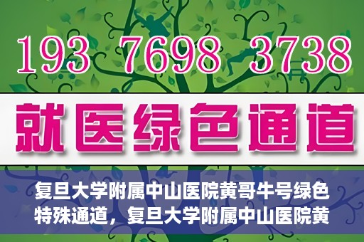复旦大学附属中山医院黄哥牛号绿色特殊通道，复旦大学附属中山医院黄哥牛号，绿色特殊通道开启健康之门