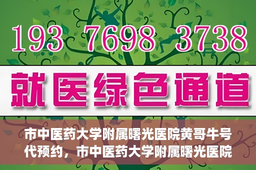 市中医药大学附属曙光医院黄哥牛号代预约，市中医药大学附属曙光医院黄哥牛号预约服务启动
