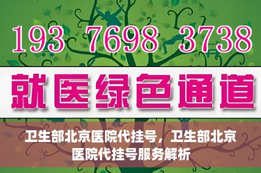 卫生部北京医院代挂号，卫生部北京医院代挂号服务解析